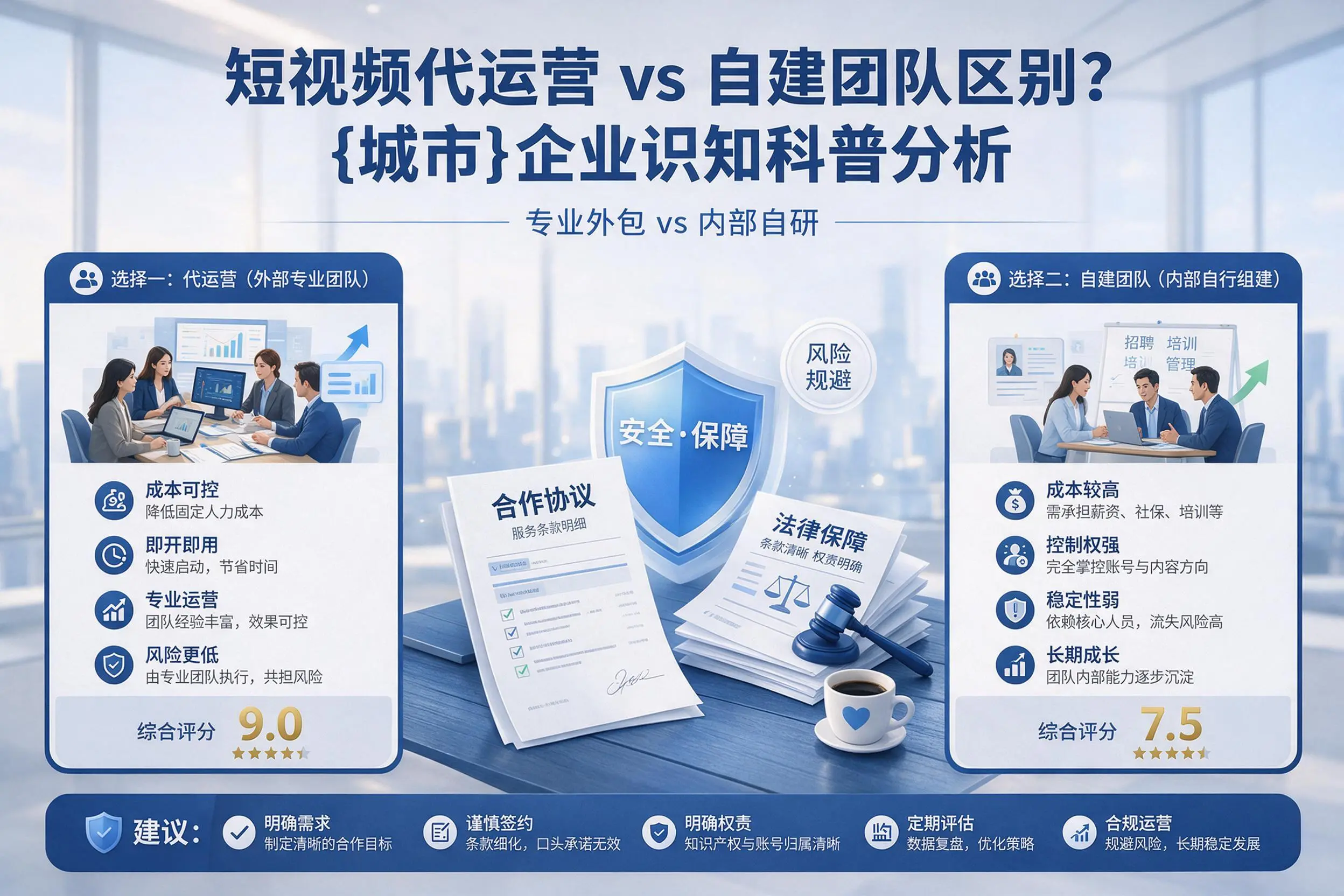 短视频代运营与自建团队区别？阿拉善企业认知科普分析