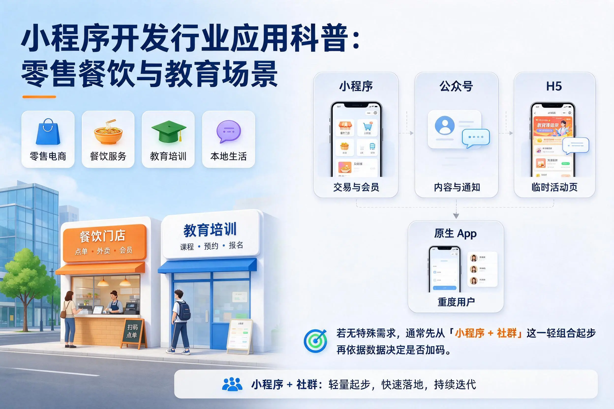 阿拉善小程序开发行业应用科普：零售餐饮与教育场景