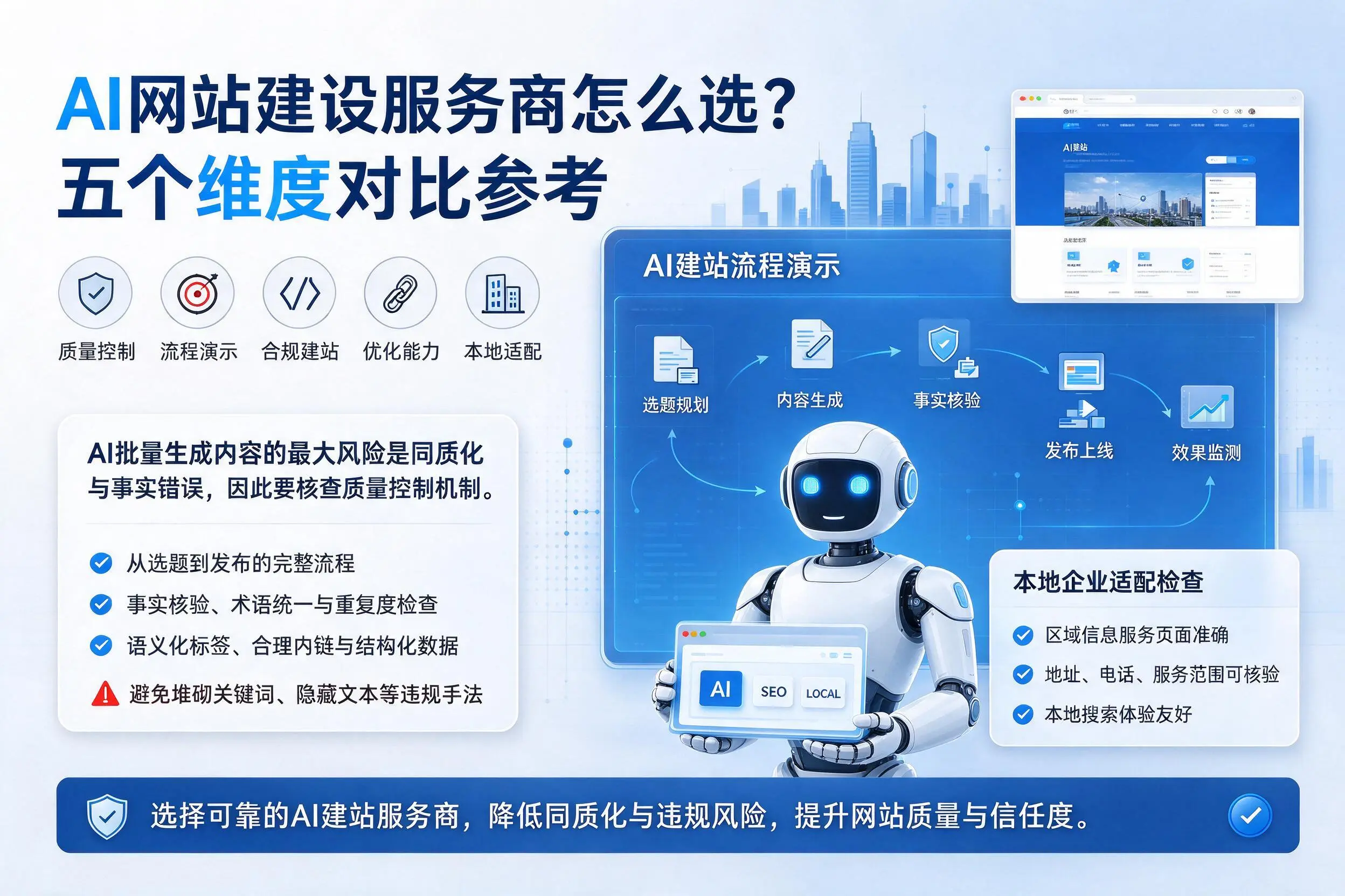 阿拉善AI网站建设服务商怎么选？五个维度对比参考