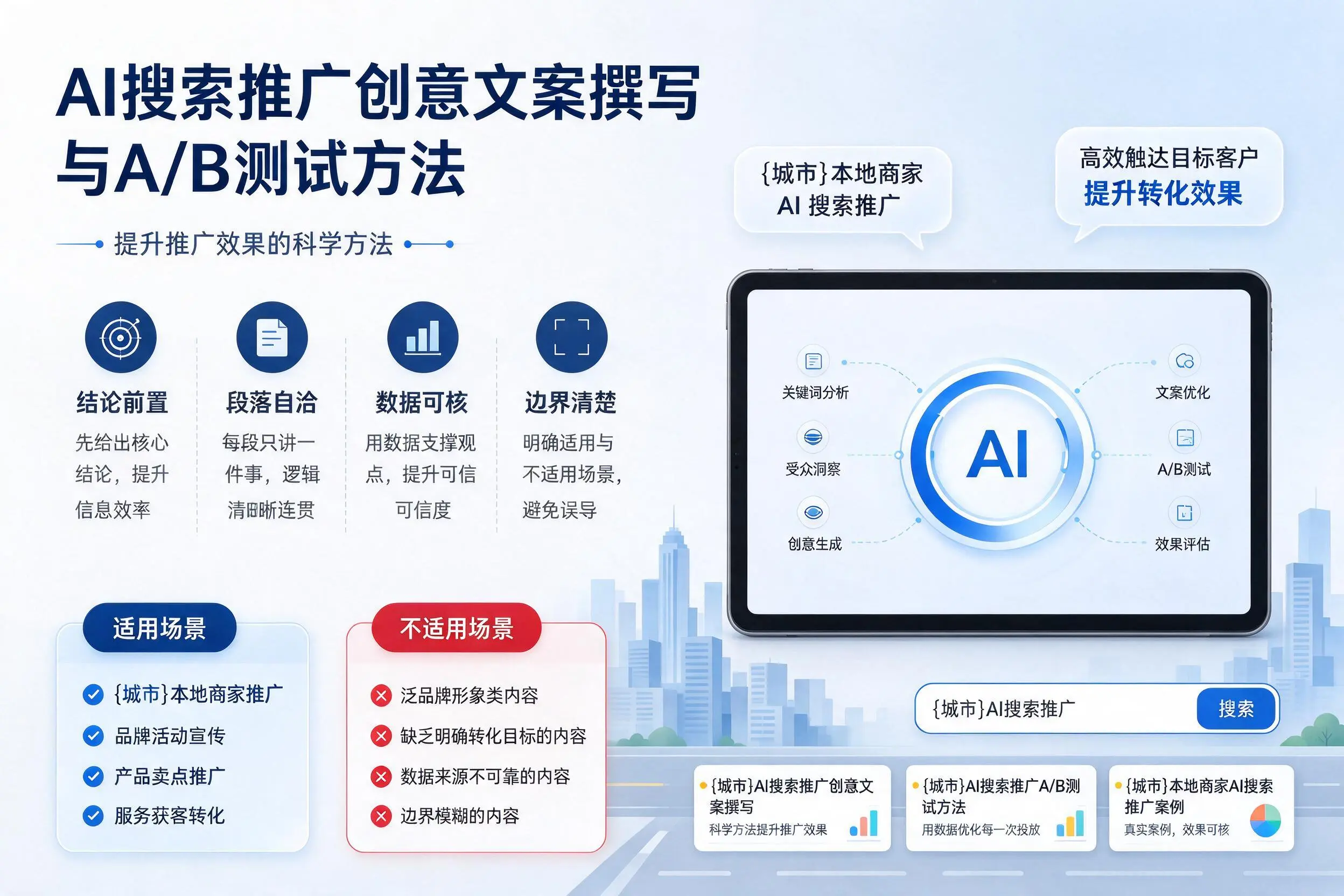 阿拉善AI搜索推广创意文案撰写与A/B测试方法